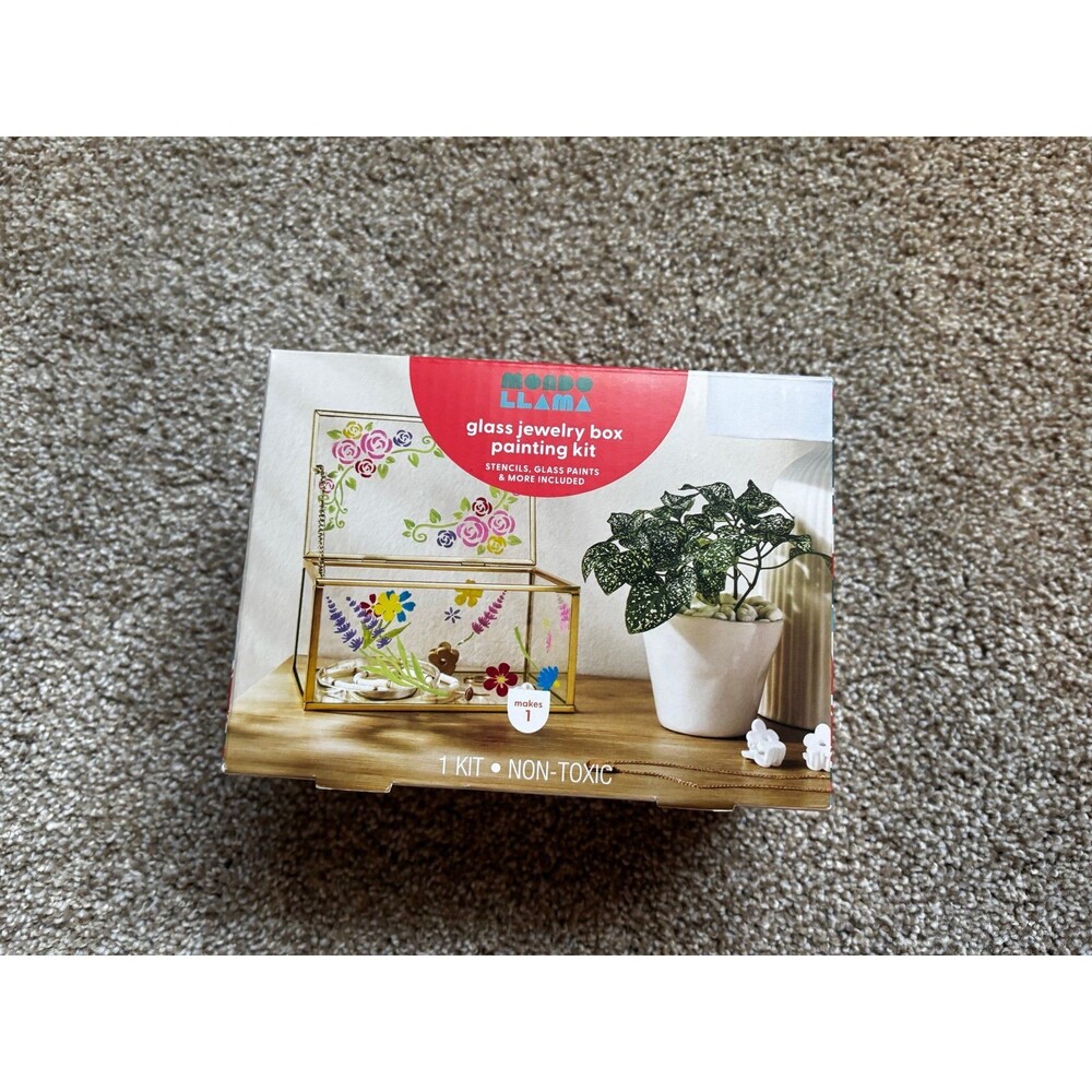 Glass Jewelry Box Painting DIY kit NEW in box